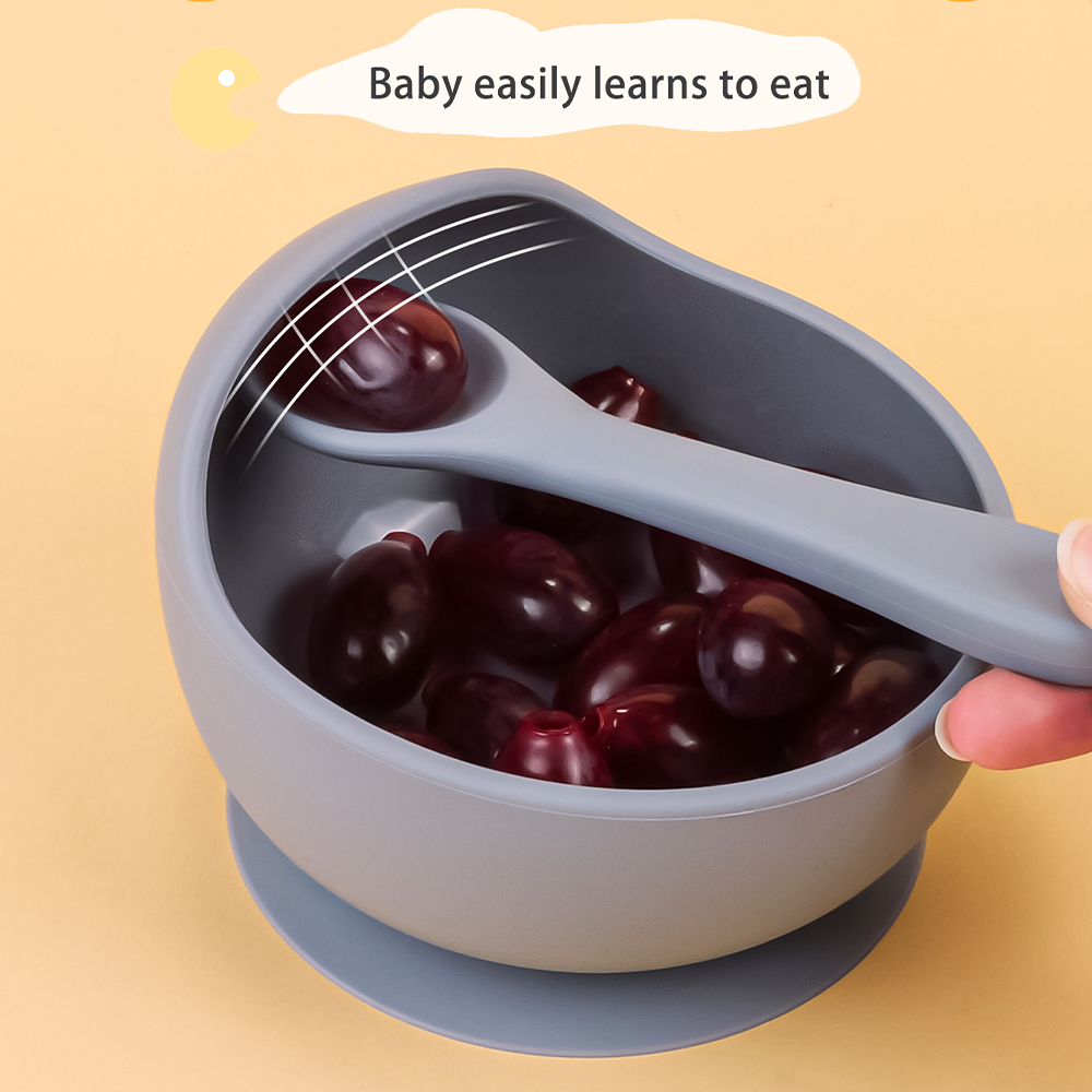 Baby Food Eating - 2PC Silicone Sucker Bowl Feeding Tableware