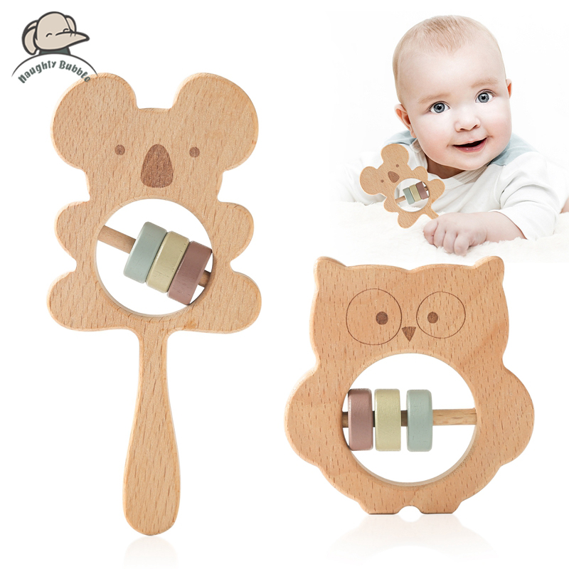 Baby Food Eating - Wooden Rattles for Kids Animal Koala