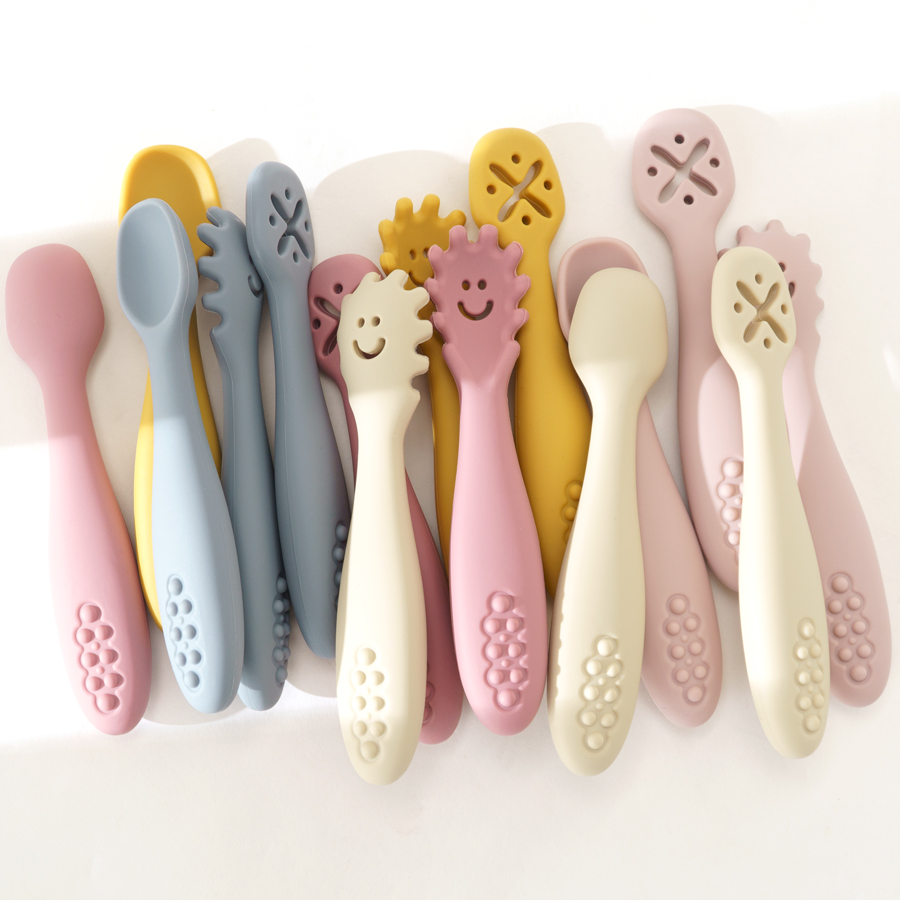 3PCS Silicone Spoon Fork For B - Baby Food Eating avis et prix