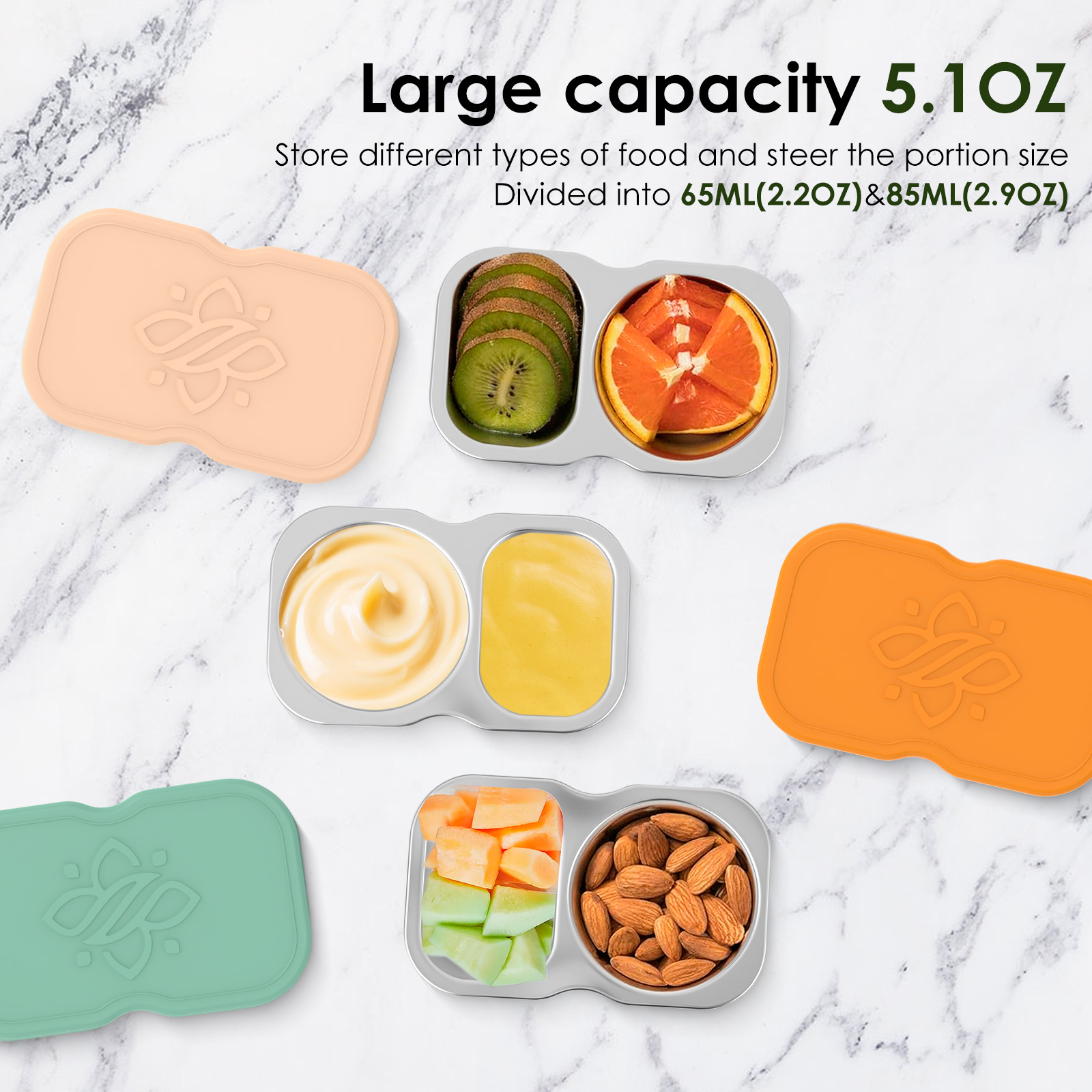 3Pcs 150ml Double Compartment  - Snack Container Travel avis et prix