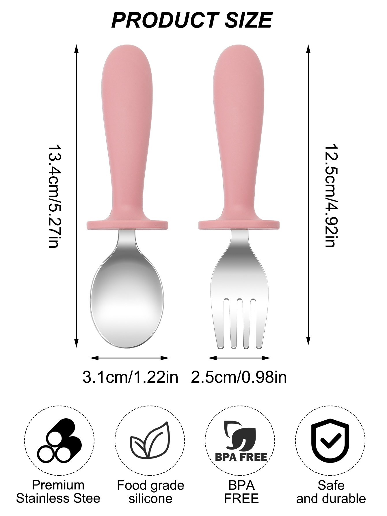 2PCS Stainless Steel Fork Spoo - Baby Food Weaning avis et prix