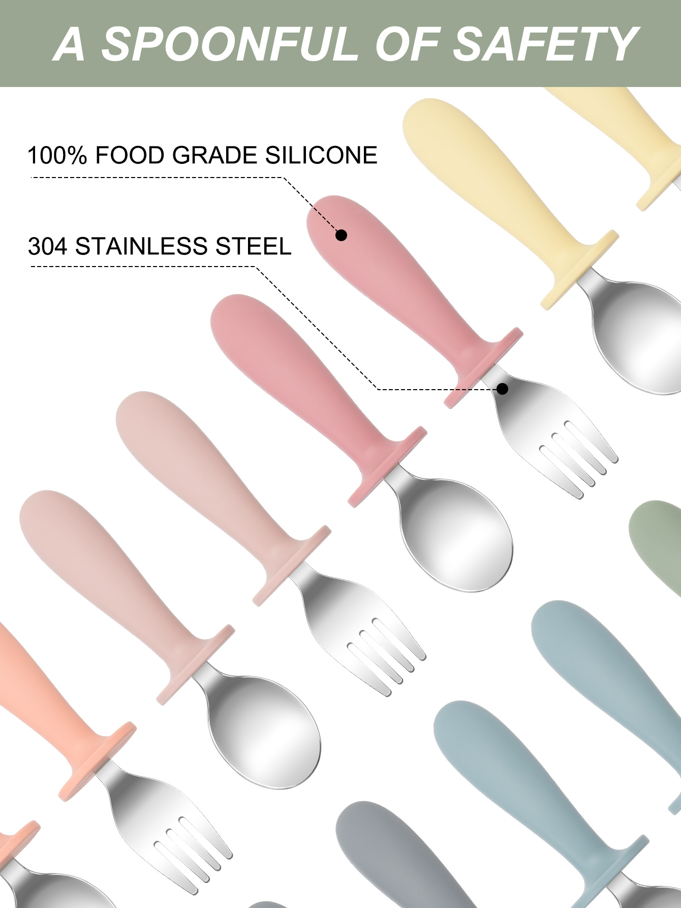 2PCS Stainless Steel Fork Spoo - Baby Food Weaning avis et prix