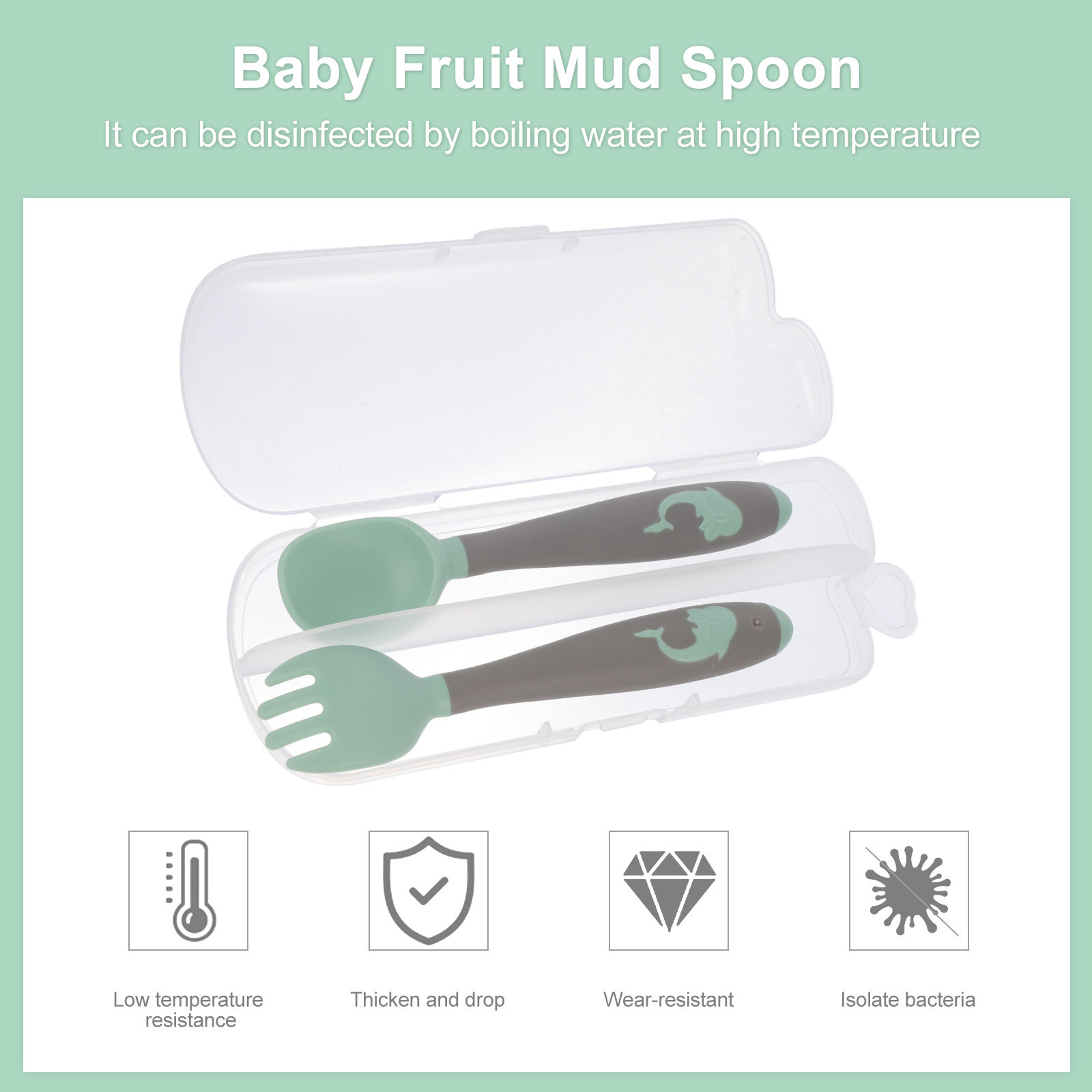 1Set Baby Fork Spoon Set Food  - Baby Food Weaning avis et prix