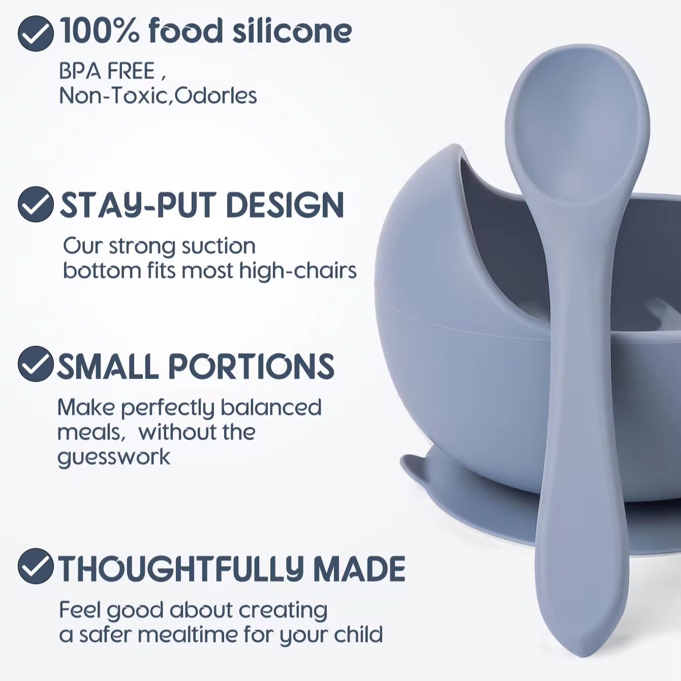 2PC Silicone Sucker Bowl Feedi - Baby Food Eating avis et prix