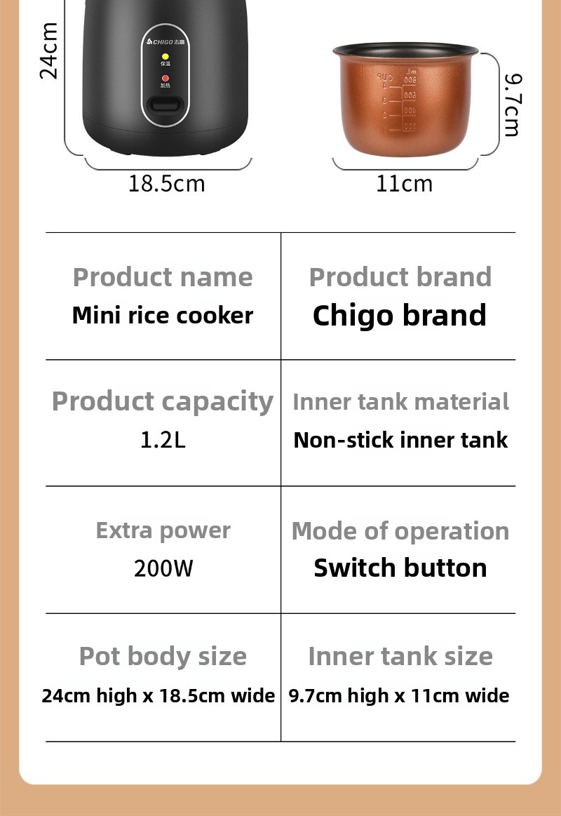 1.2L Mini Rice Cooker, Dormito - Baby Food Oil avis et prix