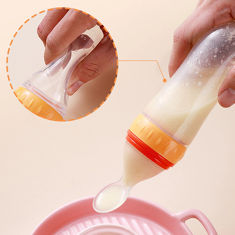 Squeezing Feeding Bottle Silic - Baby Food Zone avis et prix