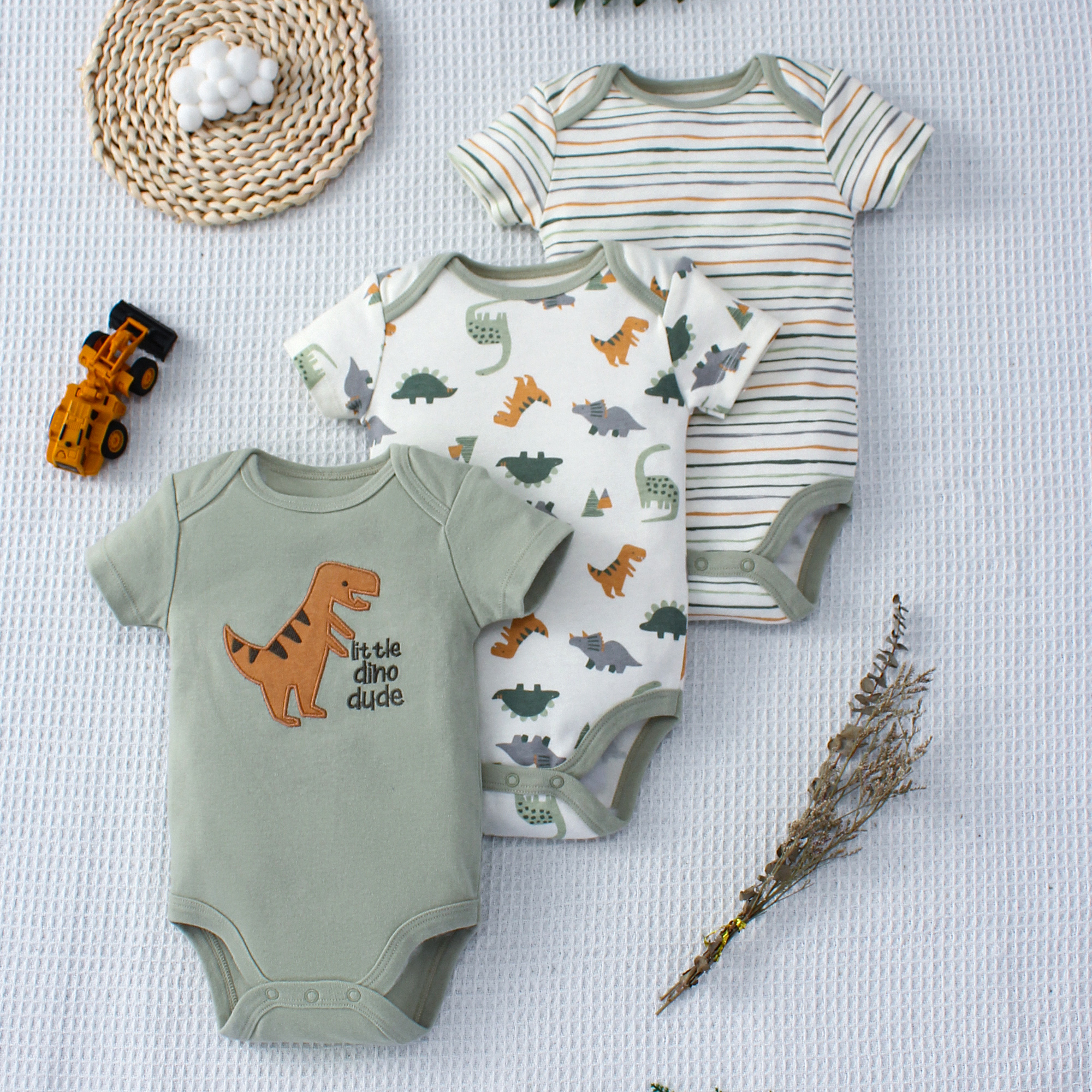 3PCS Summer Baby Bodysuit Thre - Baby Food For 6 Months avis et prix