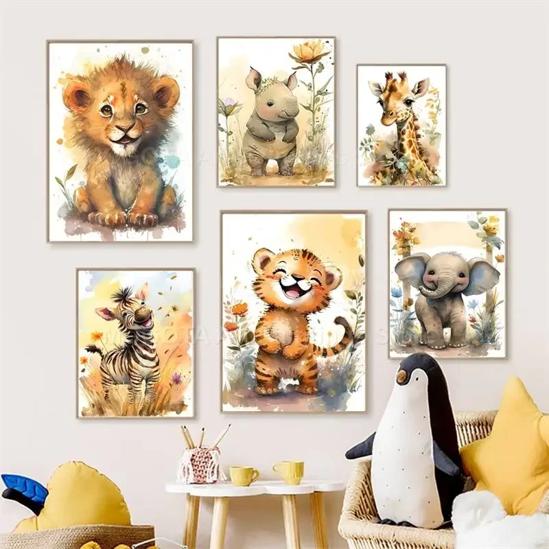 Watercolor Lion Giraffe Tiger  - Baby Food Oil avis et prix