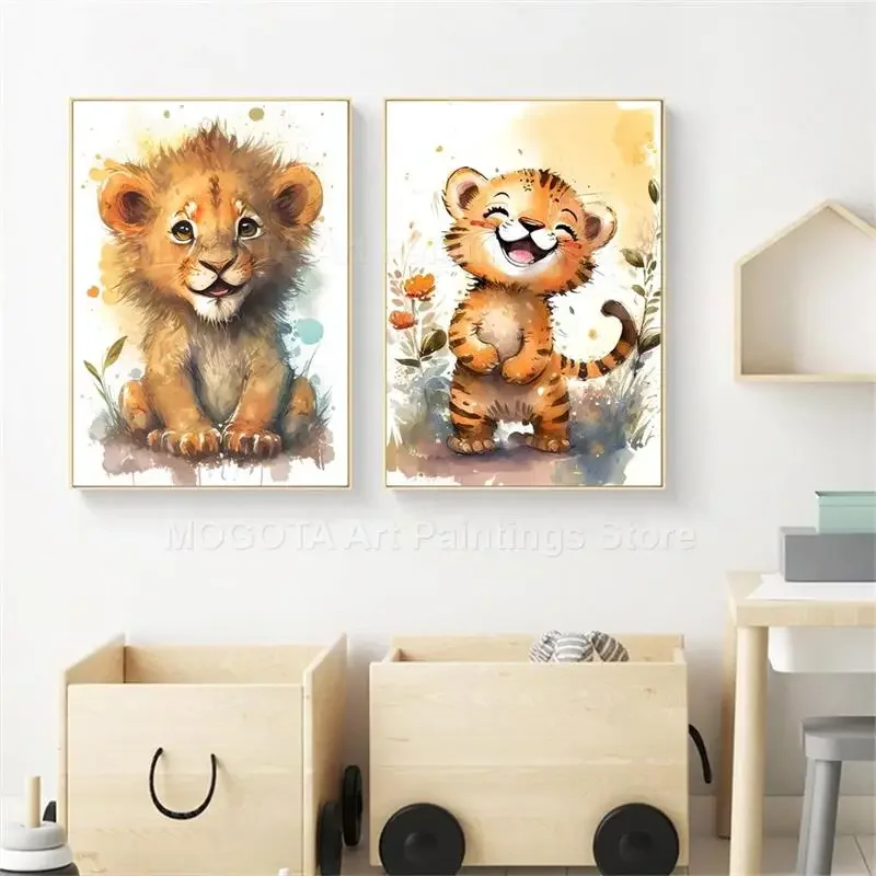 Watercolor Lion Giraffe Tiger  - Baby Food Oil avis et prix