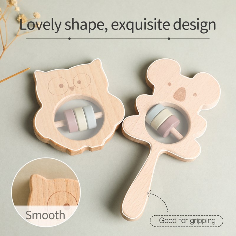 Wooden Rattles for Kids Animal - Baby Food Eating avis et prix
