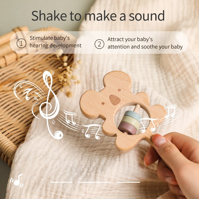 Wooden Rattles for Kids Animal - Baby Food Eating avis et prix
