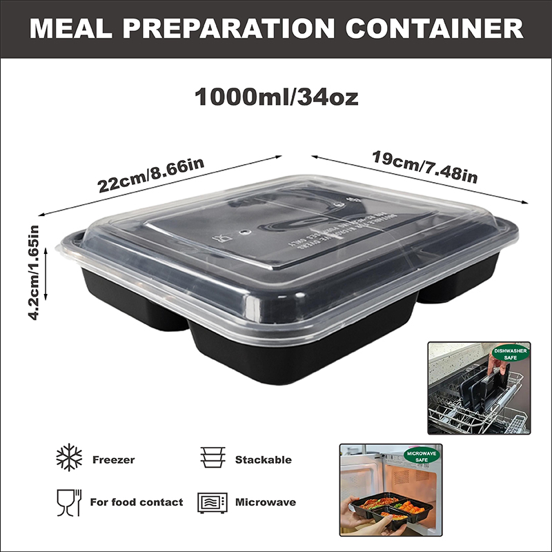 3-Compartment 34 Oz/1000 Ml, 1 - Snack Container Travel avis et prix